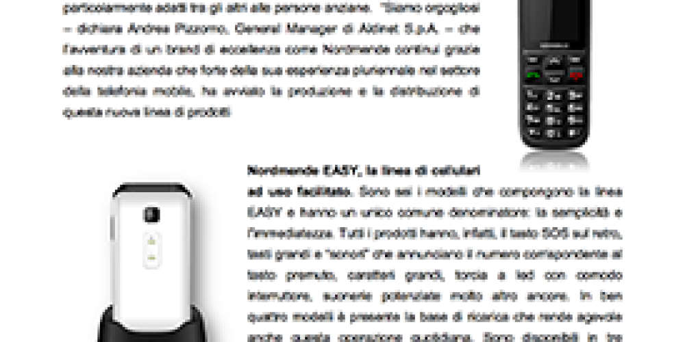 Cellulari Nordmende EASY, semplicità e tecnologia